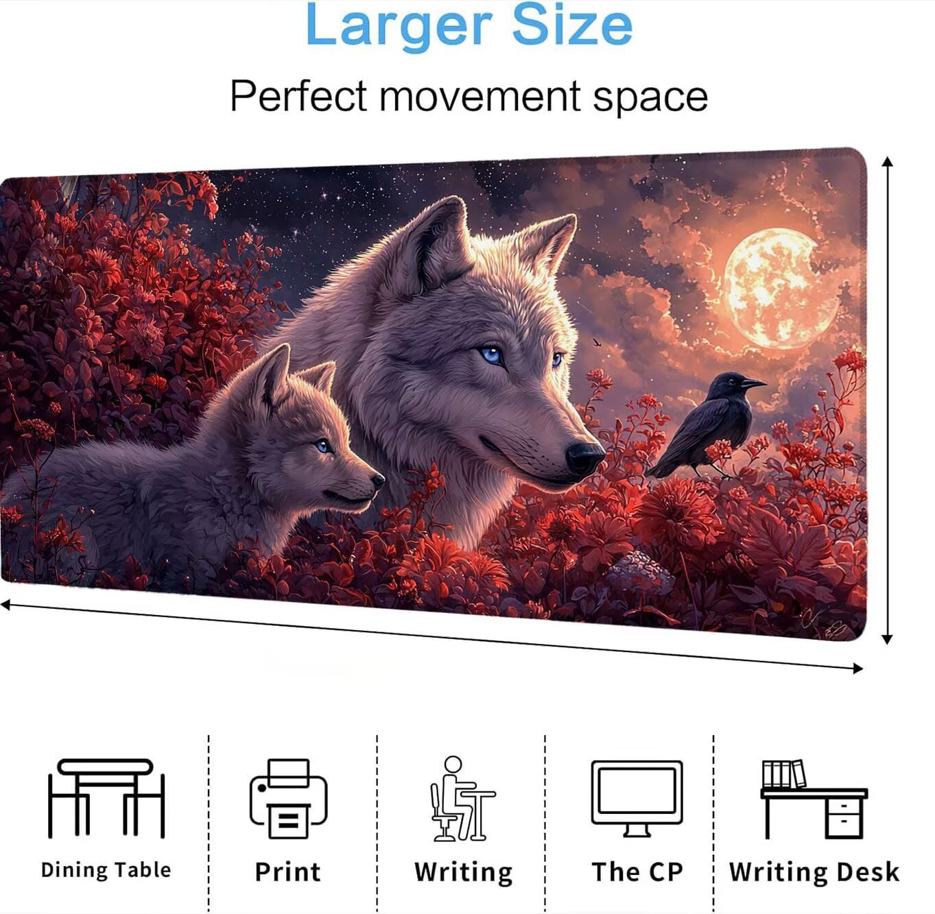 Podkładka pod mysz, podkładka pod mysz XXL 1200 x 600 mm podkładka pod mysz dla graczy, wodoodporna gumowa podstawa, duża podkładka pod mysz do gier na biurko wodoodporna antypoślizgowa do domowego