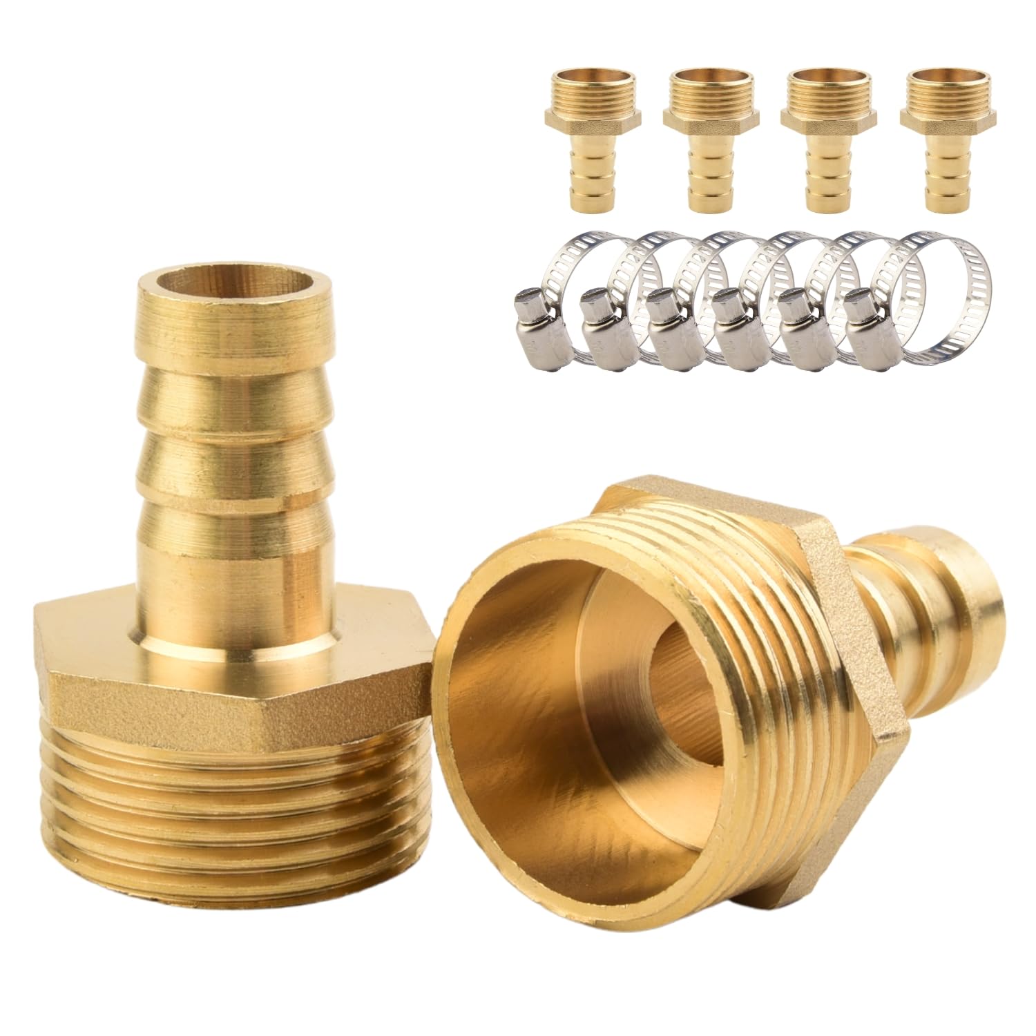 Raccord Cannelé 16mm Laiton G 1 Mâle Anti Fuite Eau Air