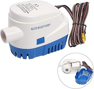 Amarine Made 12V 1100GPH Automatic Submersible Marine Bilge Pump with Float Switch for Boat RV Caravan