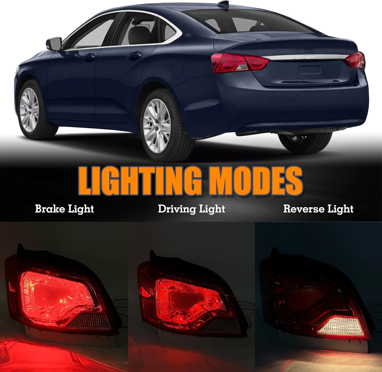 Outer Tail Light Compatible with 2014-2020 Chevrolet Impala Rear Lamp Tail Lamp Left Driver Side 84247728 GM2804116