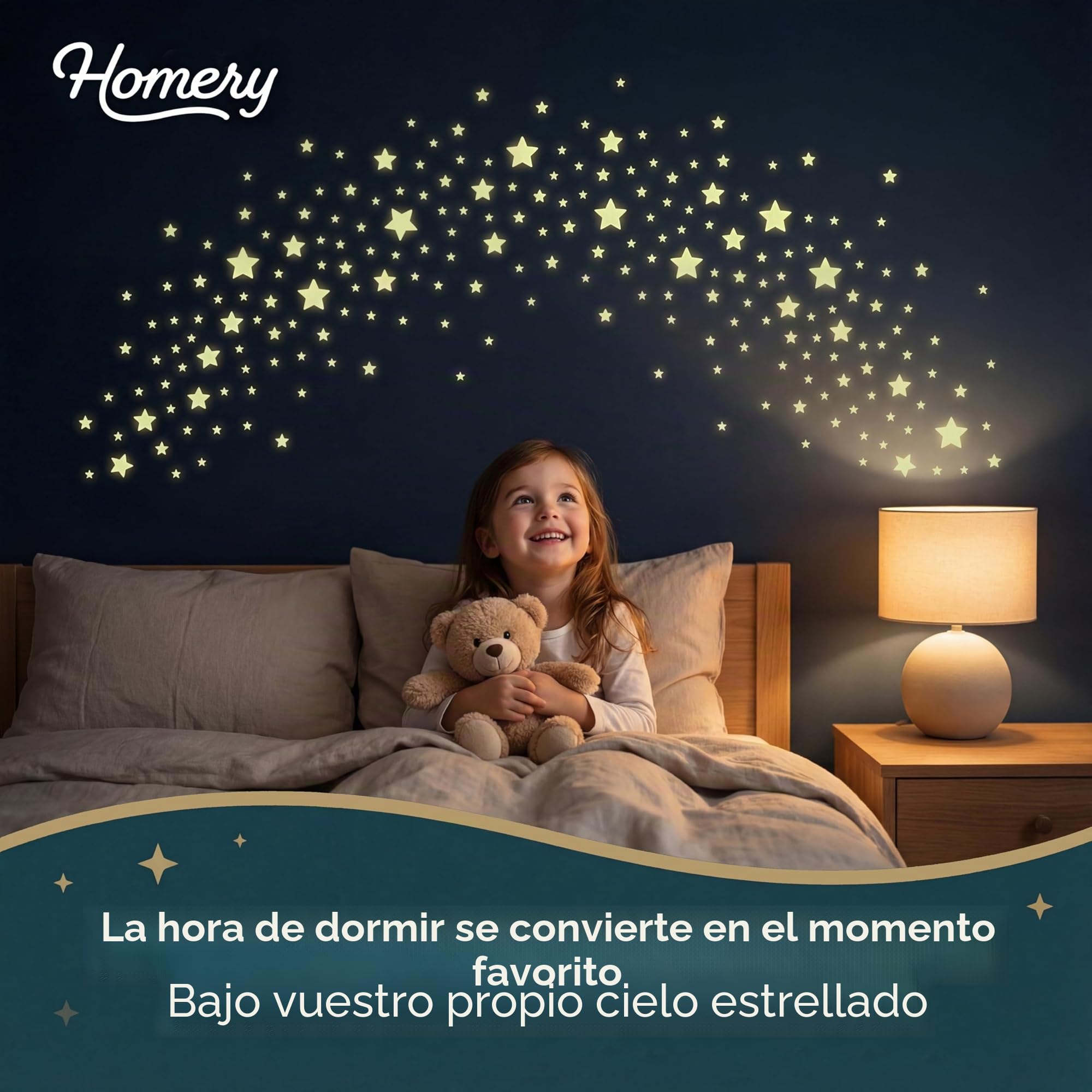 Estrellas Luminosas Homery para Habitación Infantil - 400 Unidades - Estrellas Autoadhesivas para Pared y Techo - Vinilo Brillante - Cielo Estrellado