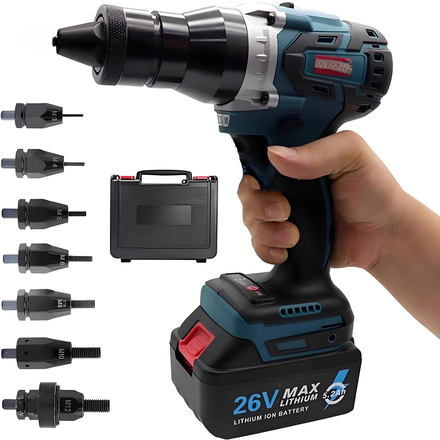 CelyToe Battery Rivet Nut Gun 26V - with Gear Adjustment
