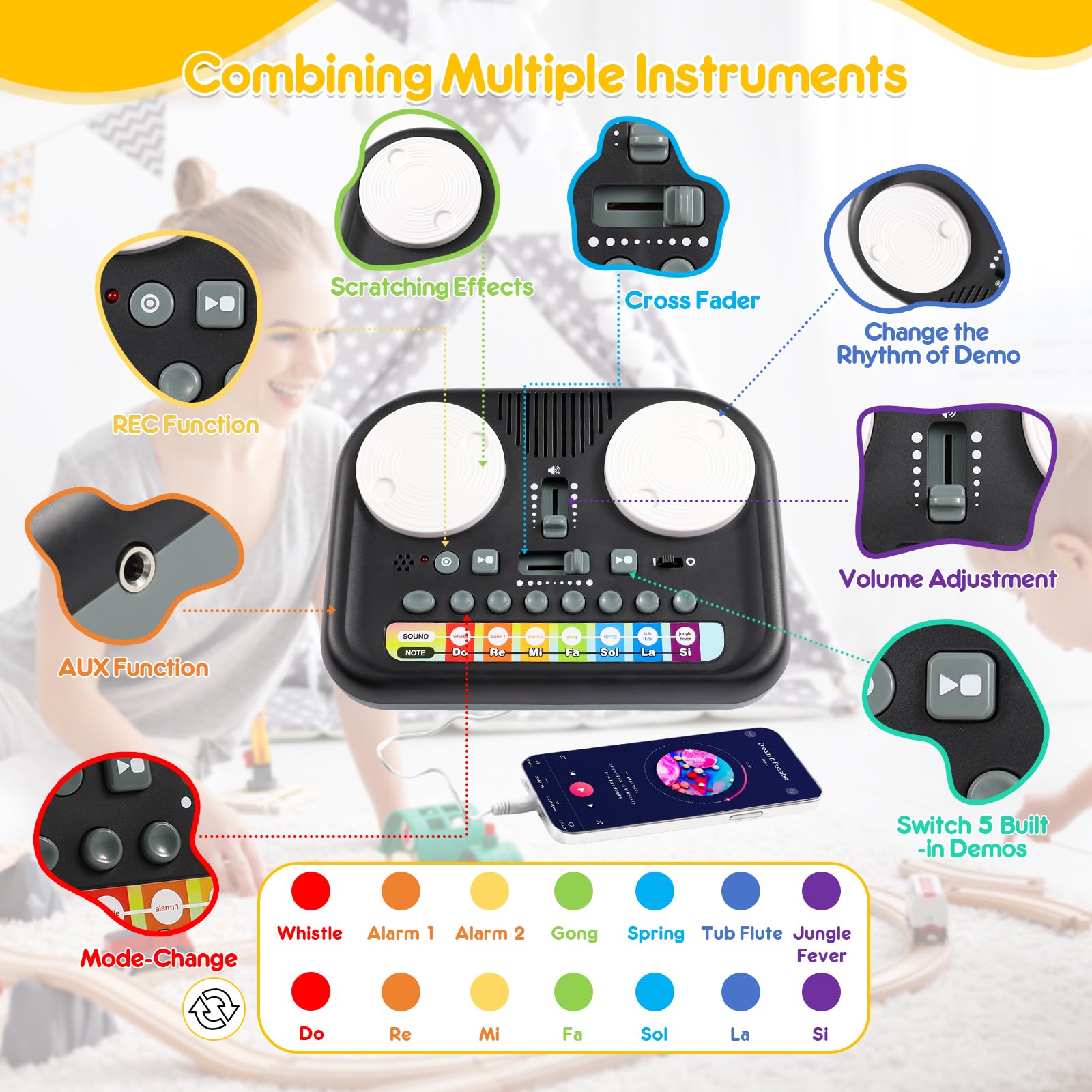 Amazon.com: Baby Musical DJ Set for Kids with Scratching Sound