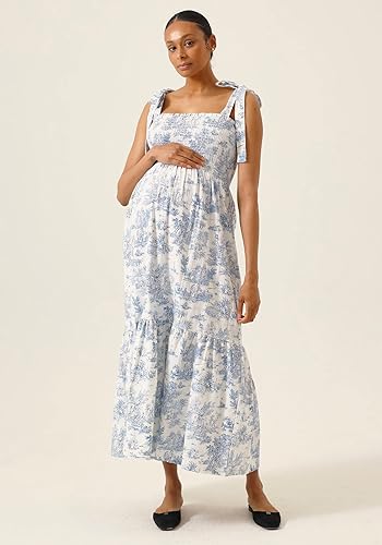 Miniatura 5 de NOTHING FITS BUT Vestido de maternidad para mujer, vestido minji casual de lino de algodón, vestidos de maternidad y lactancia, ropa de embarazo