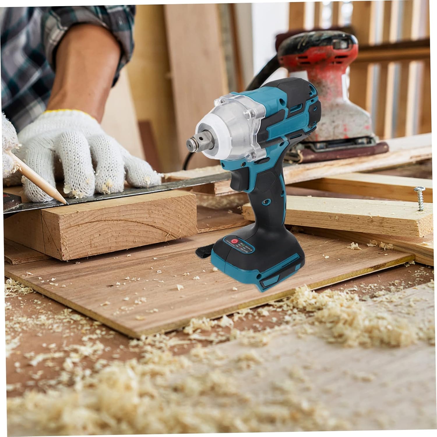 1 Set Rechargeable Impact Wrench Multifunction Power Tool for Aviation Construction and Automotive Industries Quick Assembly Low Noise Efficient Performance