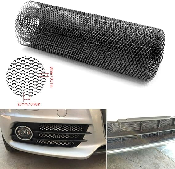 Aluminium Mesh Grille, 100 * 33cm Universales Auto Renngitter Netzentlüftung Tuning Langlebiges Wabengitter Für Stoßstange (3 * 6MM Loch