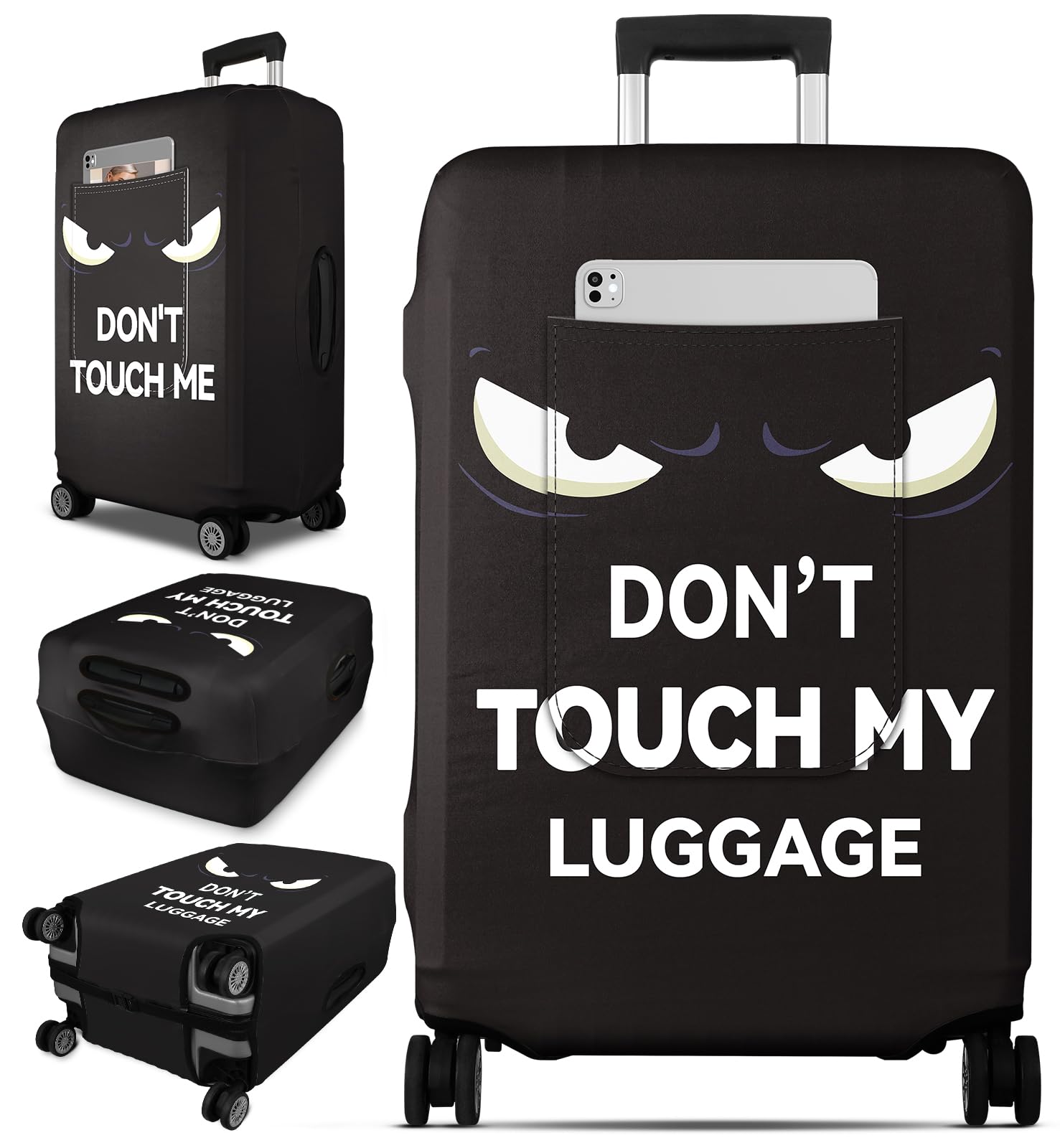 Slohif Luggage Cover for Suitcase Tsa Approved Protector - Don't Touch My Luggage Sleeve Large Suit Case Cover Travel Stretch Baggage Case Protective Washable Fit 28-30 Inch