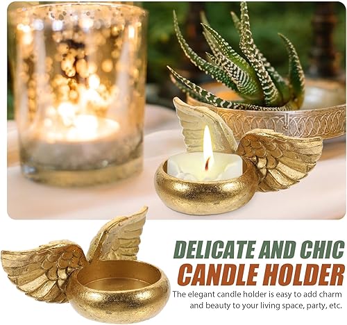 Miniatura 2 de 2 portavelas de oración, portavelas de ala de ángel, estatua de alas de ángel para centros de mesa de bautismo, boda, aniversario, cumpleaños,