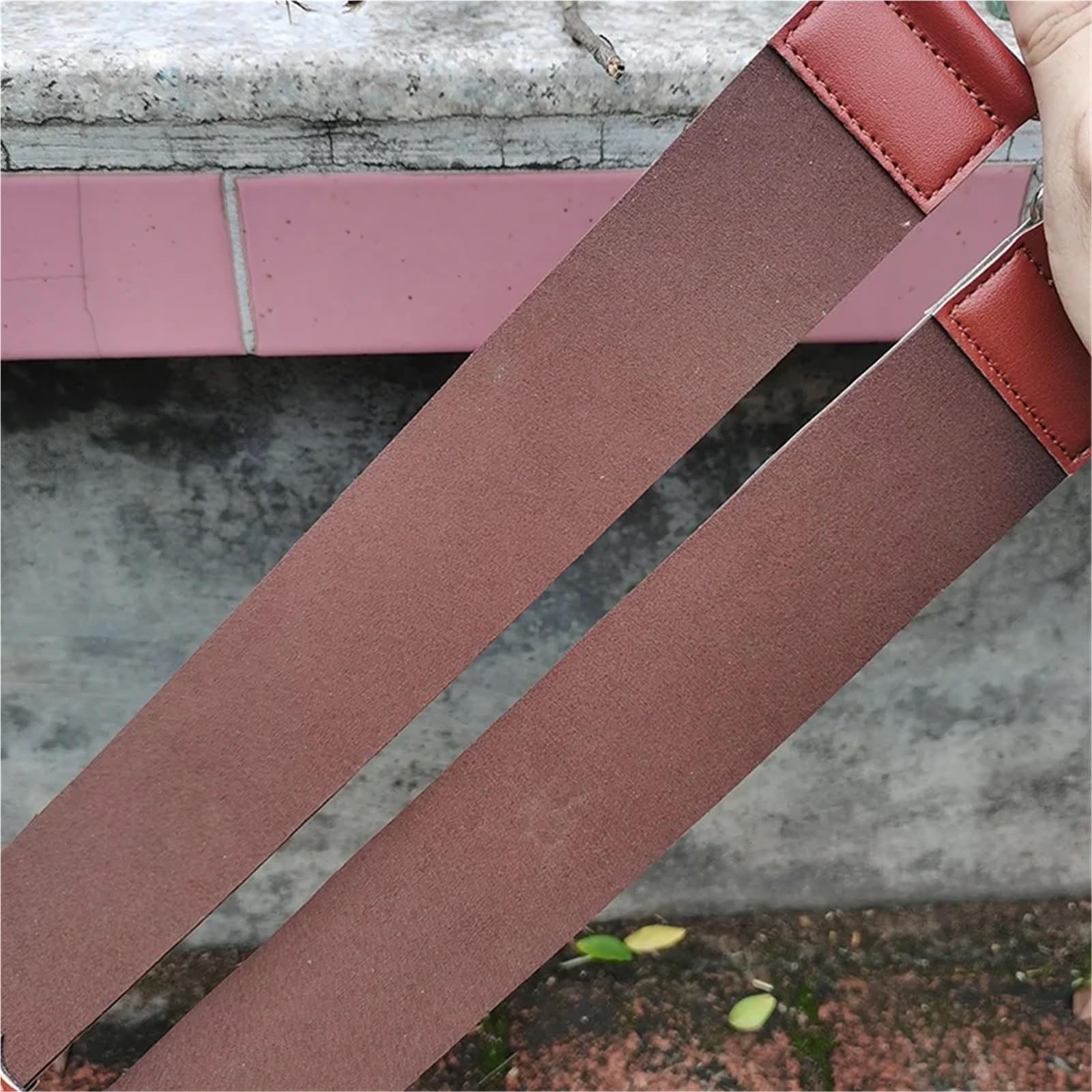 Cinghia abrasiva in pelle Affilacoltelli in pelle, cinghia da barbiere, cintura dritta, coltello pieghevole, affilacoltelli, for affilatura(Color 1-2pcs)