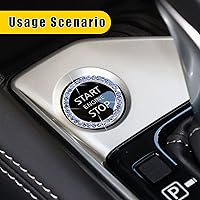 Vista 7 de 2 anillos de decoración de arranque y parada de motor de automóvil con doble diamantes de imitación, accesorios para interiores de automóvil, anillo