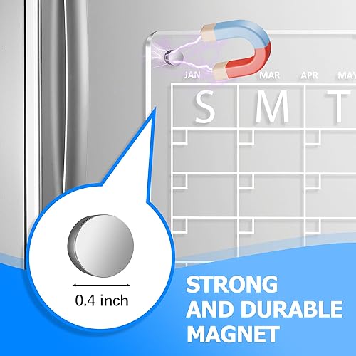 Miniatura 6 de Calendario acrílico para nevera EOTW acrílico magnético mensual y semanal planificador semanal calendario acrílico reutilizable para nevera, juego