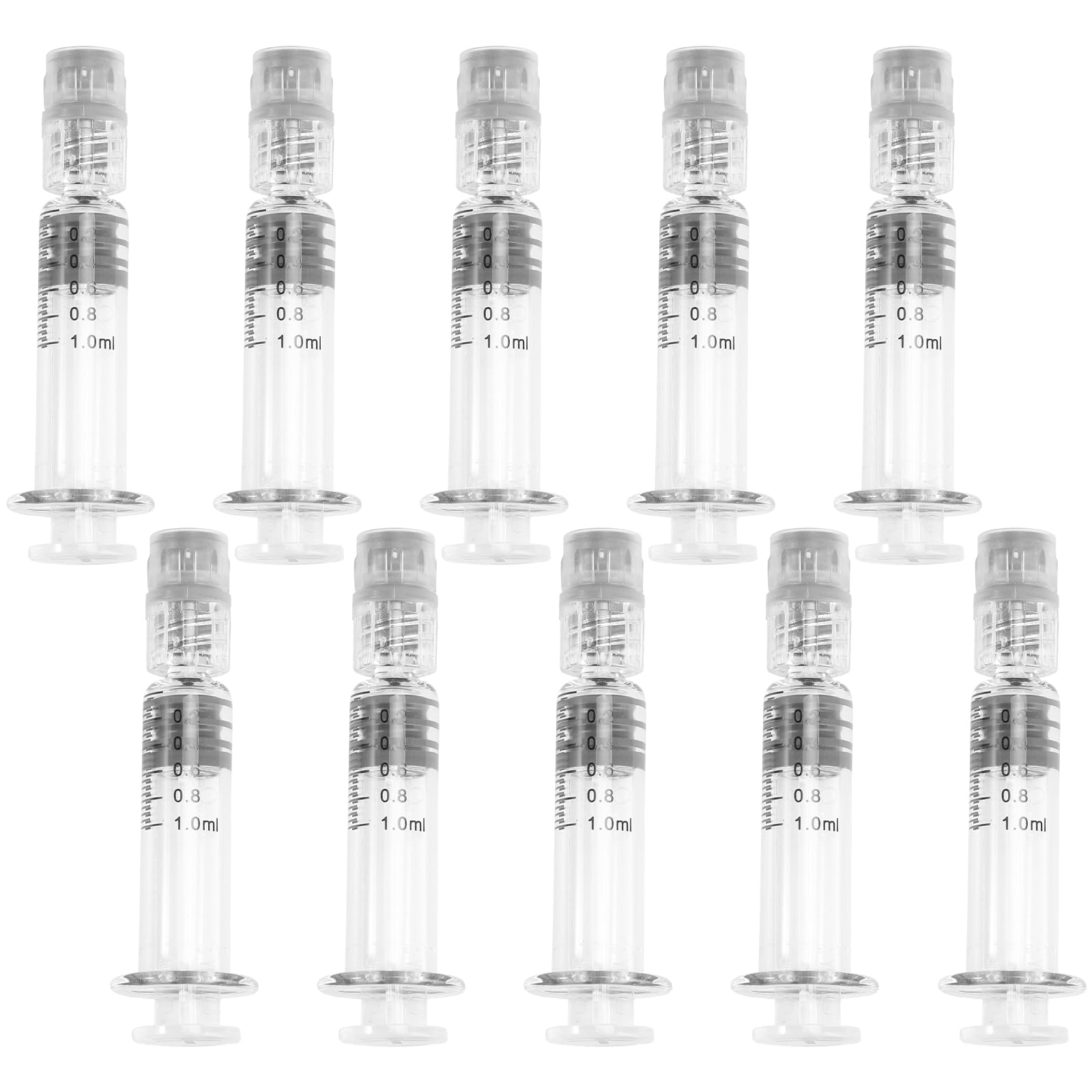Healifty 10Pcs 1Ml Glass Syringes with Luer Lock Disposable Syringes for Precise Measuring and Dispensing Essential Oils Perfume Ink Lubricants
