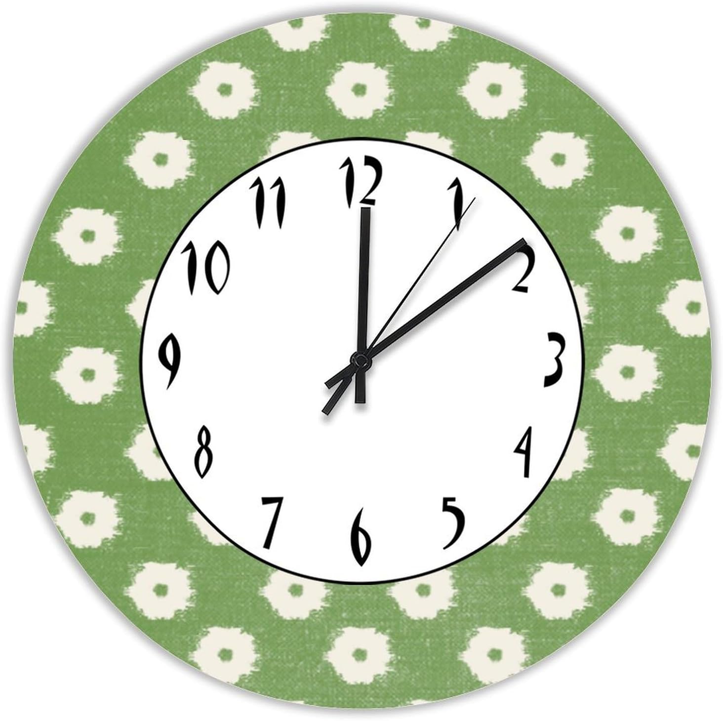 Timur Weave in Sky Blue Background Farmhouse Vintage Round Wooden Wall Clock 15in Silent Non-Ticking Battery Operated Wood Clock for Living Room Office Wall Art Home Decor Housewarming Gift