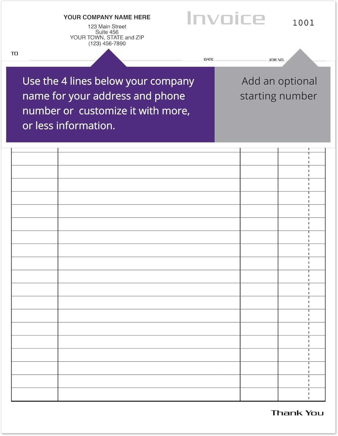 Custom Carbonless Invoice Forms 8.5 x 11 Inches 2-Part NCR Paper, Add Company Name, Address, Phone - Easy Sales Receipt for Small Business Supplies, Any Industry (White/Yellow, 500 Qty) : Office Products