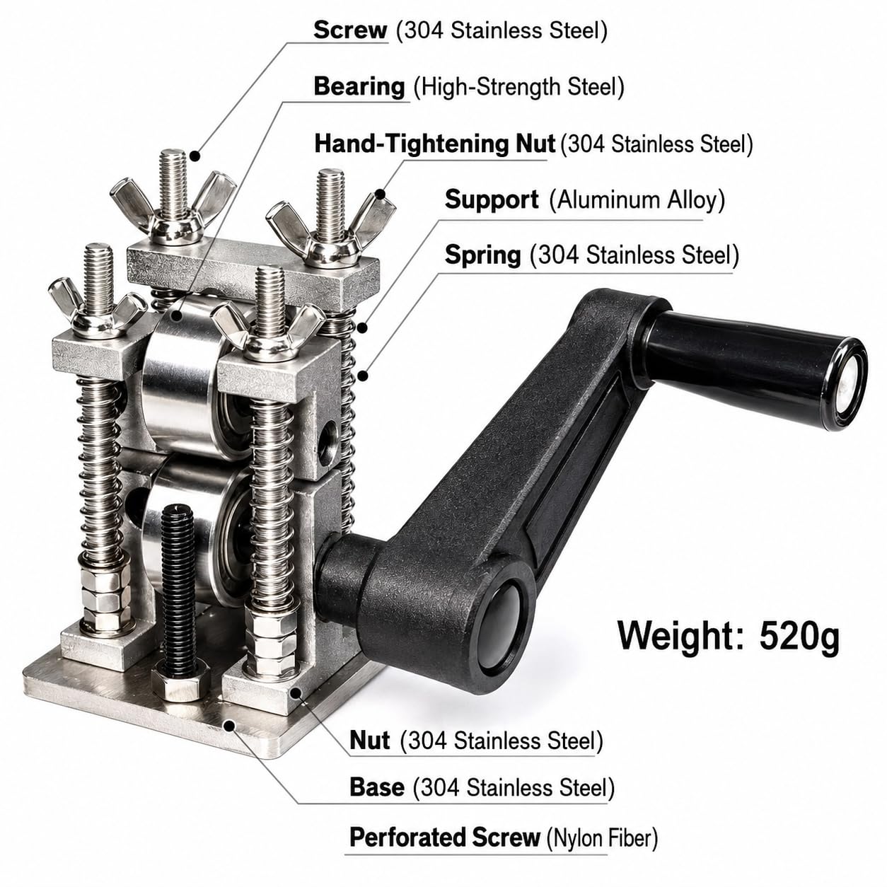 Ręczny młynek do biżuterii, prasa do formowania ze stali nierdzewnej 304