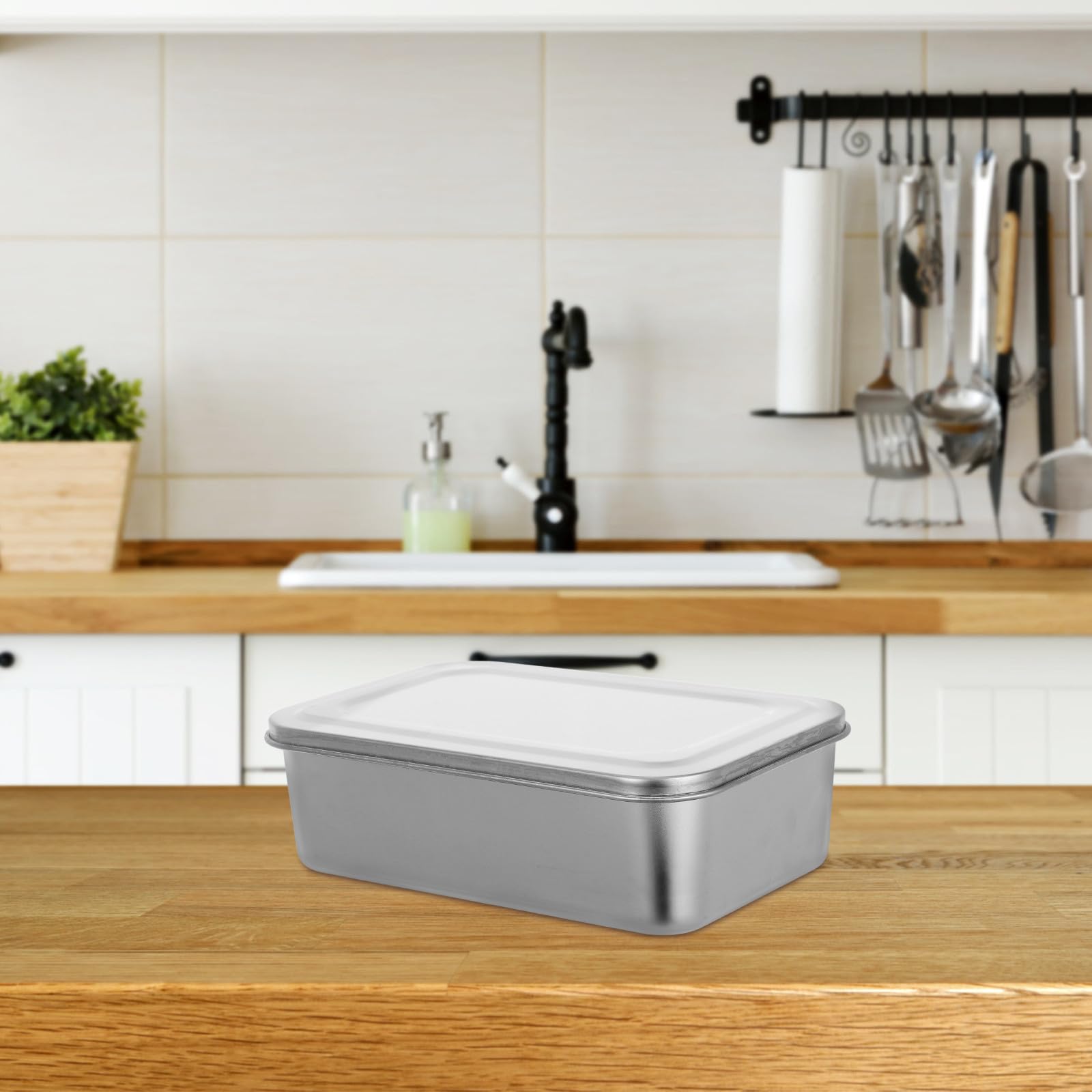 IMIKEYA Caja de Almuerzo Cuadrada de Acero Inoxidable 304, 1000 Ml