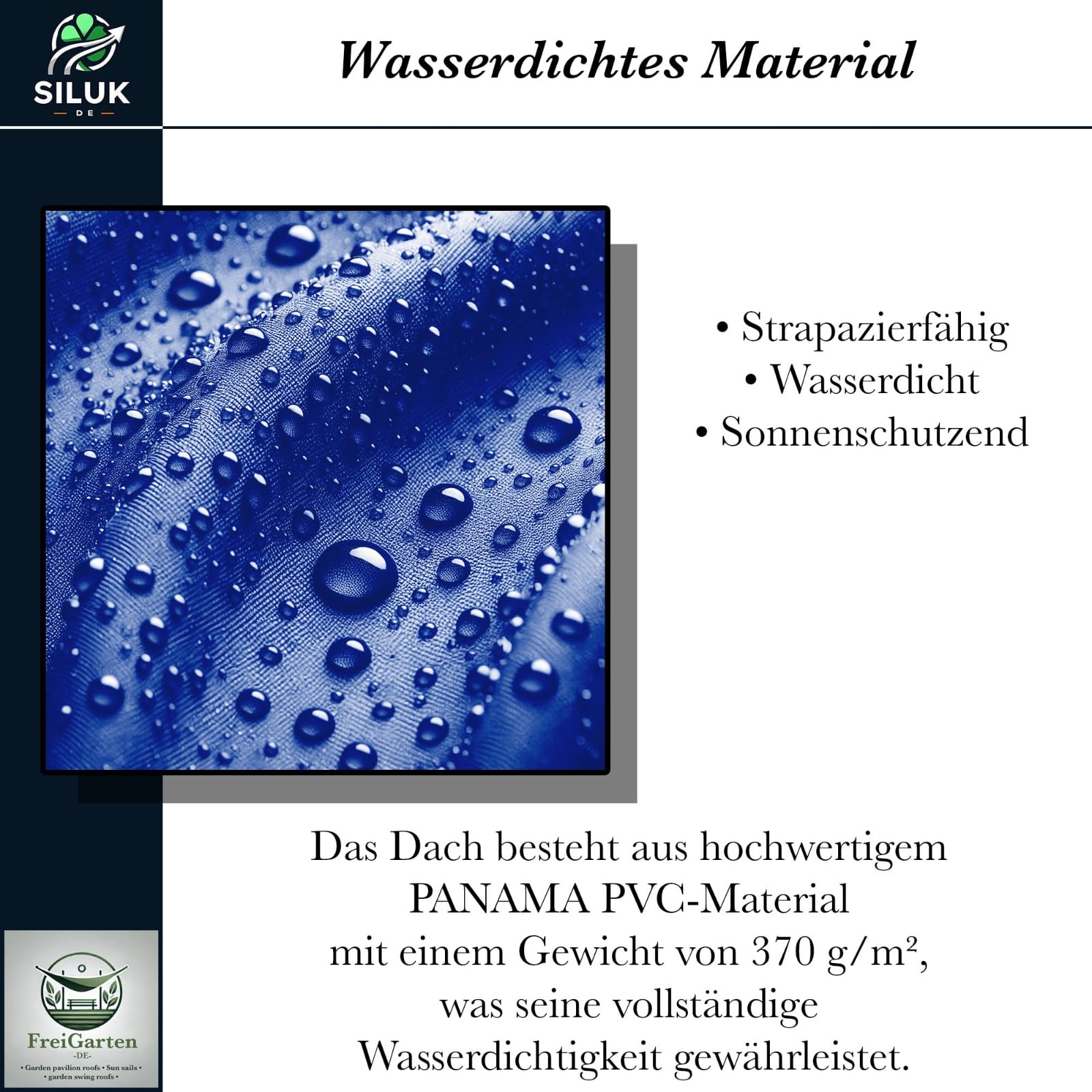 Vervangend Dak Voor Paviljoen, 3 X 3 Meter, Waterdicht Materiaal: Panama PCV Soft 370g M%c2%b2 Extra Sterk Model 2 Antraciet A