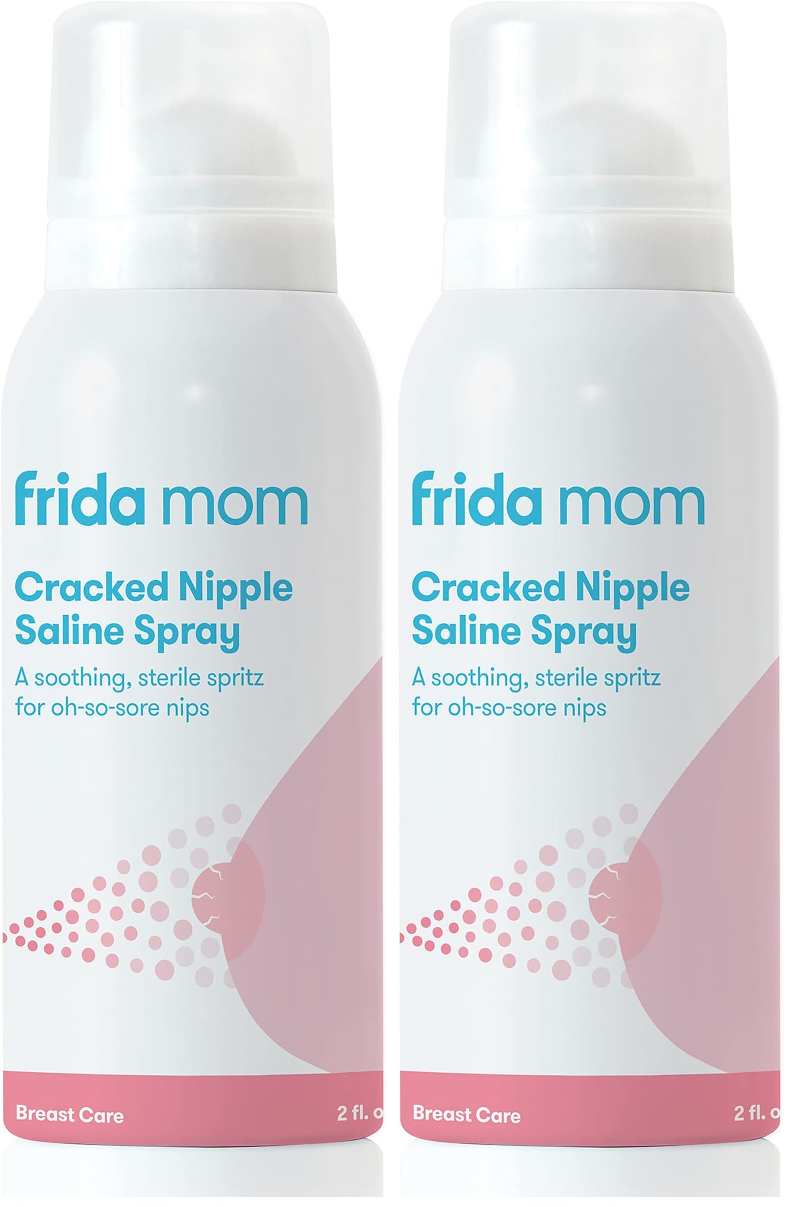 Cracked Nipple Soothing Spray - All-Natural Saline to Heal Sore, Cracked Breastfeeding Nipples - Air-Dry, Gentle for Baby + Mom - 2 Fl oz (Pack of 2)