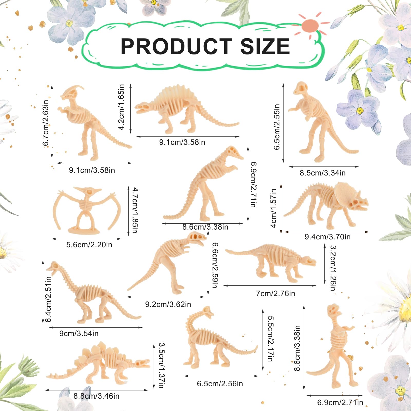 GZqiancang 23 pezzi Scheletro Fossile Di Dinosauro, Simulazione Dinosauro Giocattoli Scheletro per Decorare Torte, Giochi Scientifici, Scavi Di Dinosauri E Feste Di Compleanno Di Dinosauri