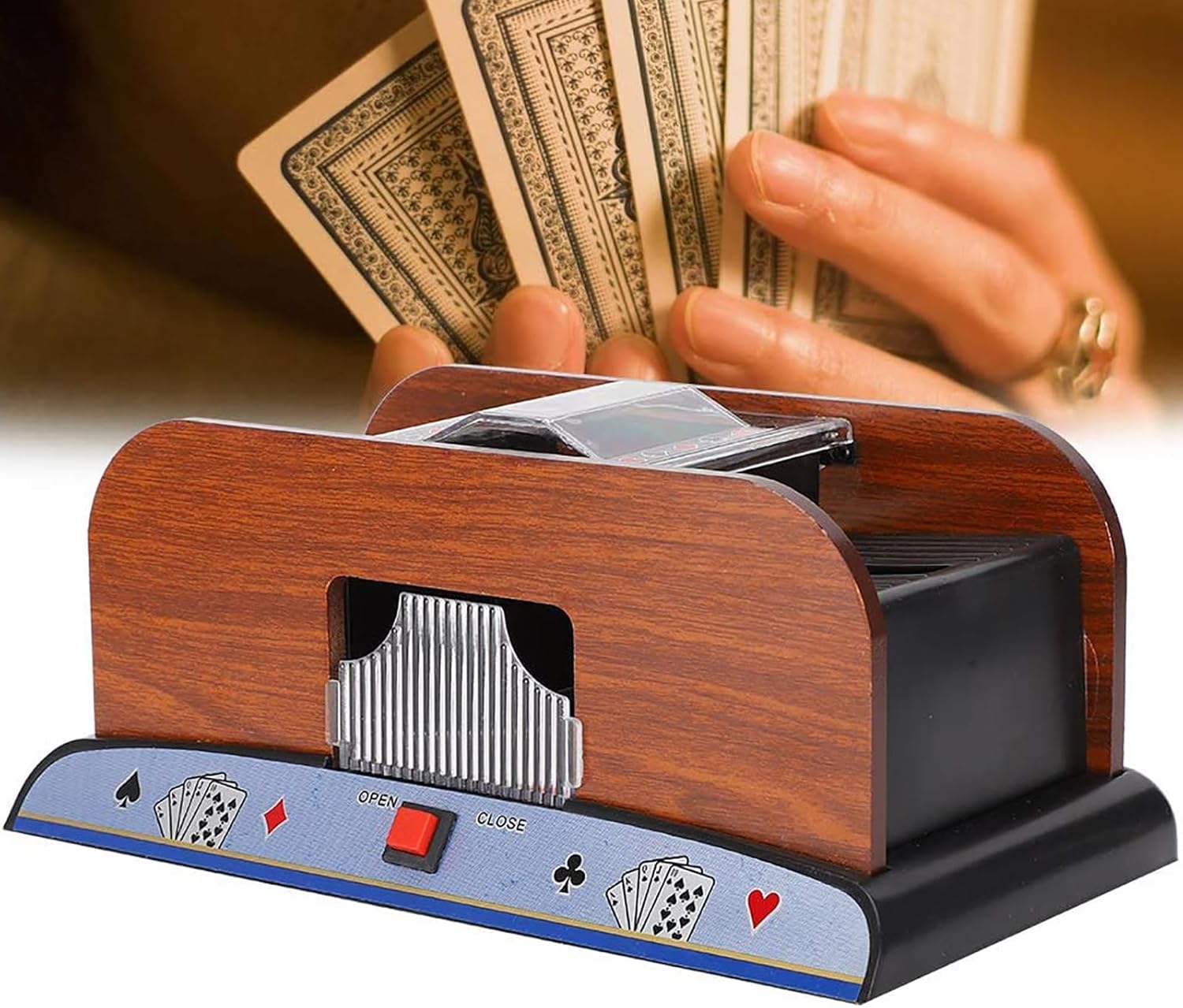 COYEUX Electric Dealer Machine, Card Shuffler, 360° Rotating Automatic Rotating Card Splitting Machine, for Blackjack, Texas Hold'em