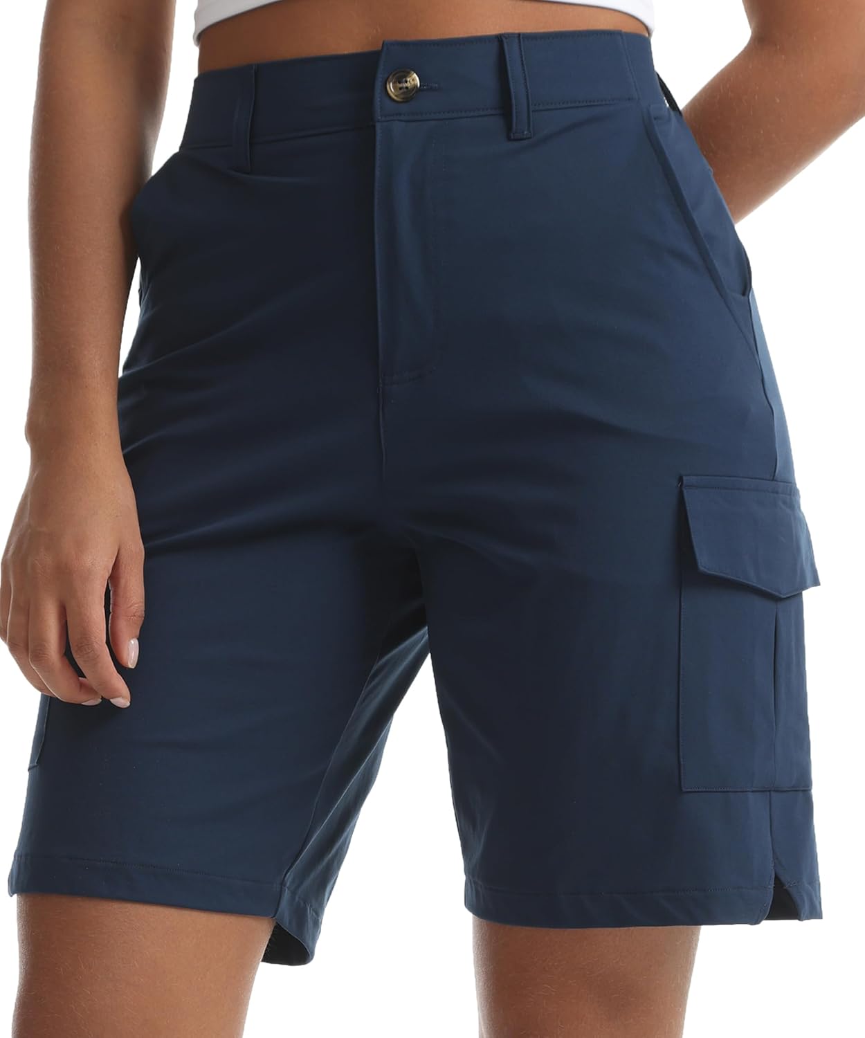 Kcutteyg Women's Lightweight Hiking Cargo Shorts with Pockets-8" Inseam Water Resistant Athletic Shorts for Golf Casual - Image 5