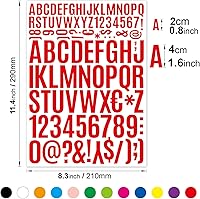 Vista 2 de 1224 calcomanías de letras, 12 hojas de calcomanías del alfabeto de 0.8-1.6 pulgadas, calcomanías de vinilo autoadhesivas de números y alfabeto