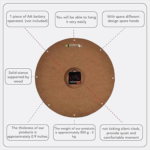 Miniatura 6 de Reloj de pared de cobre hecho a mano con toque artesanal en cada pieza, decoración de pared del árbol del tiempo, reloj de cobre para sala de estar,
