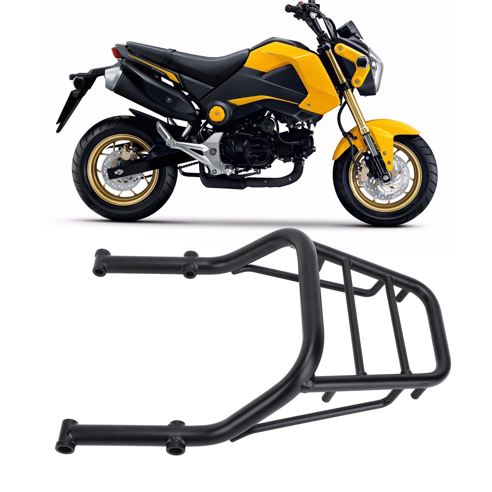Schwarzer Motorrad-Kotflügelträger Gepäckträger Gepäckablage für Grom 125 2021-2024 JC92 MSX 125