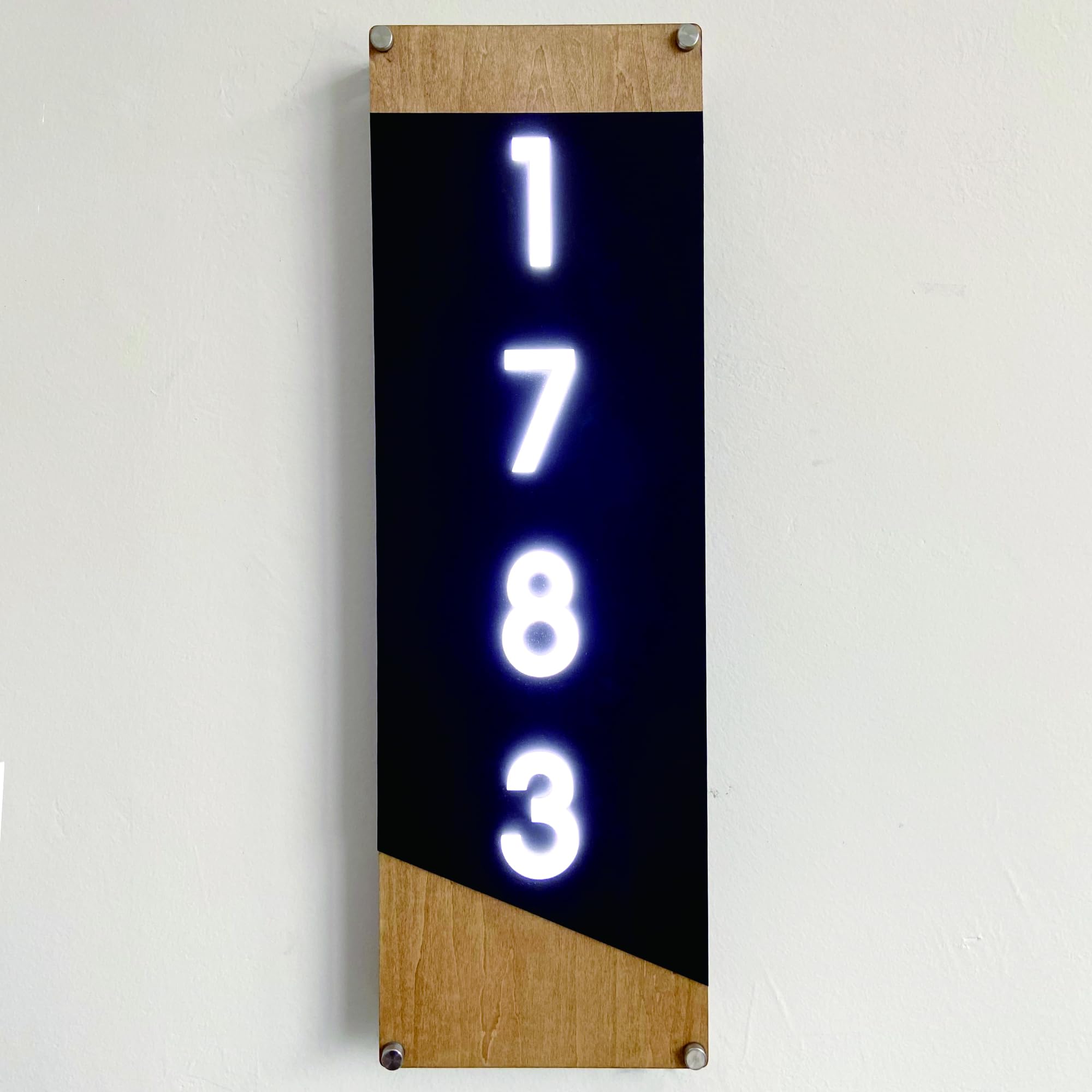 Hausnummer mit LED-Licht, personalisiertes Acrylholz für den Außenbereich, beleuchtete Adressschilder für Zuhause, dekoratives Hausnummernschild, wasserdicht und langlebig