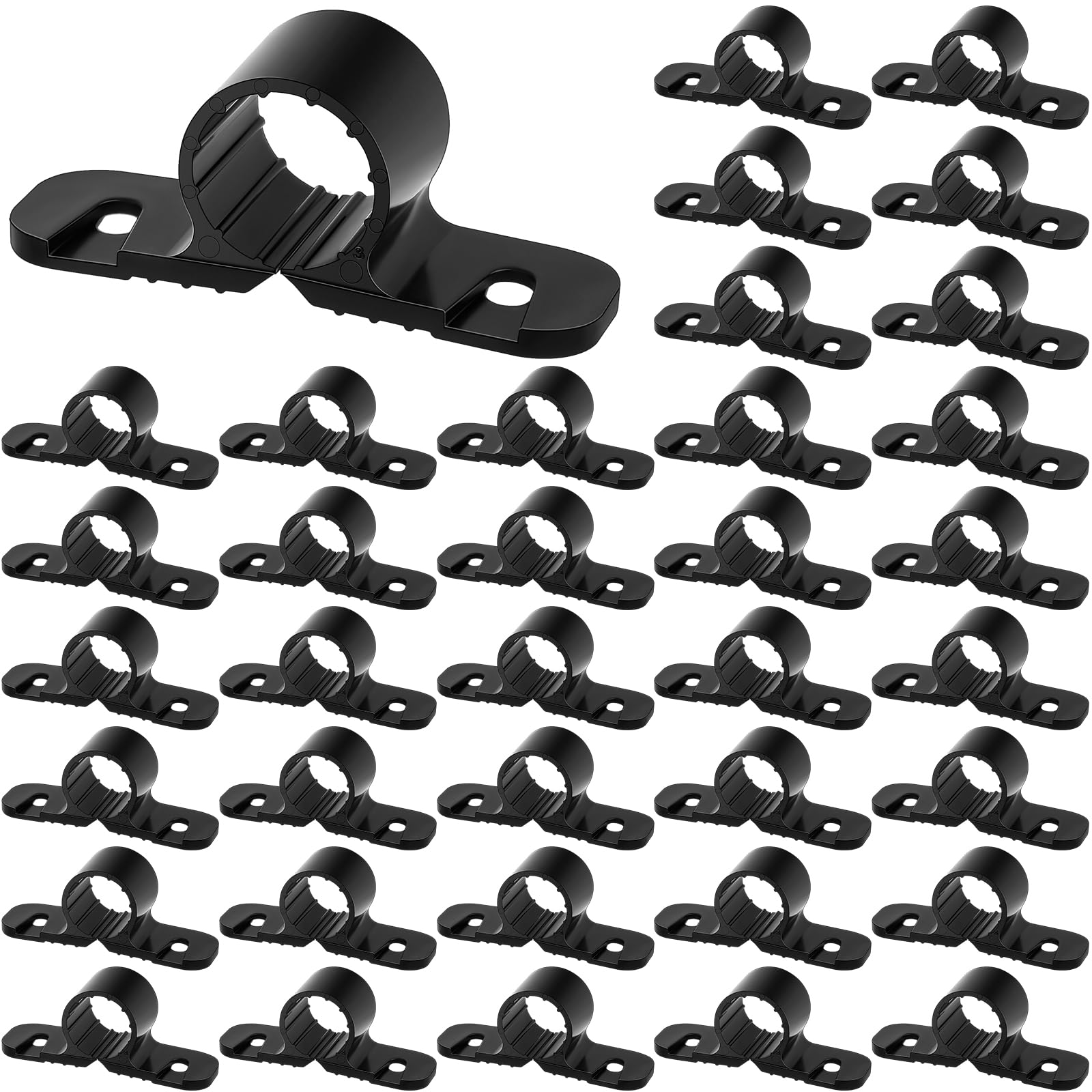 Briwooody 100 Pack 1/2 Inch Pipe Supports Suspension, Black