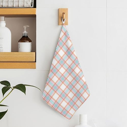 Miniatura 6 de Decorative Hand Towels for Bathroom - Retro Plaid Print Soft Absorbent Small Bath Hand Towels for Kitchen, Farmhouse, Spa, Hotel, Guest Tea and