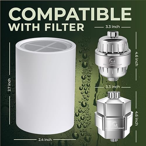 Miniatura 8 de AquaHomeGroup Cartucho de repuesto para filtro de ducha con vitamina C+E+A con gránulos aromáticos (jazmín), elimina el cloro, apoya la salud de la