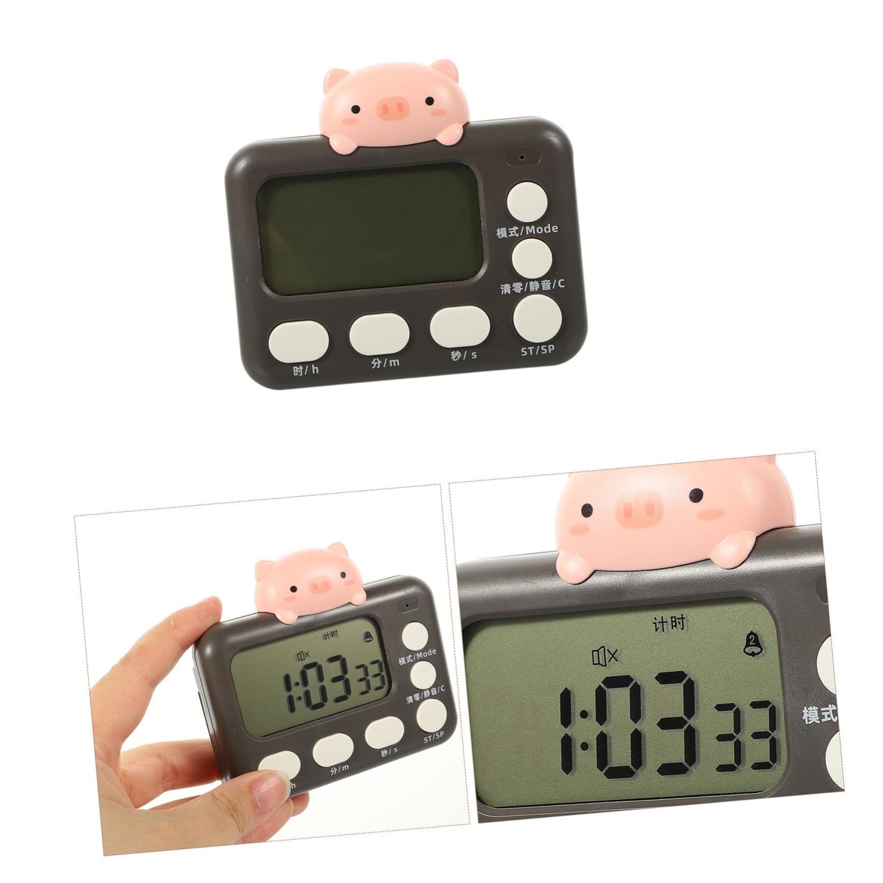 Amosfun 3St Wecker Countdown Uhr fitnesuhren Uhr für Kinder kinderuhren Tischuhr Ziffern-Zeitschaltuhr magnetischer Timer Backtimer für die Küche digitaler Koch-Küchentimer Plastik Black