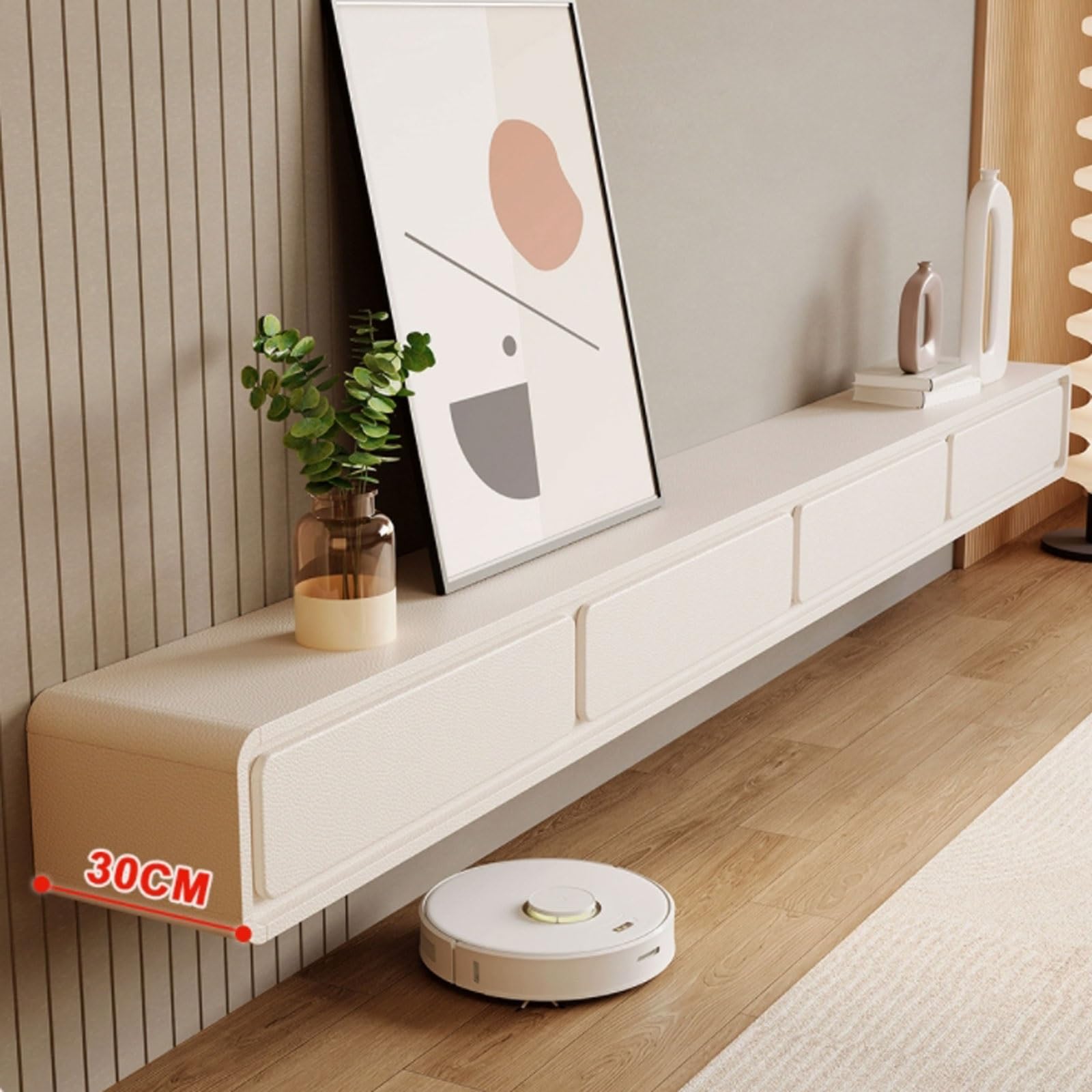 Mueble TV Mueble de TV flotante de 78,7/86,6 pulgadas con cajones, centro de entretenimiento montado en la pared con almacenamiento y estante abierto, soporte de mesa de consola multimedia for sala de