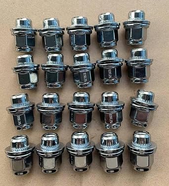 20pcs M12*1.25 13/16 Hex OEM Mag Washer Style Chrome Wheel Lug Nut 611-294 Replacement for Nissan Pathfinder Maxima Murano 370Z, Infiniti QX60 Q50 G25 G35 G37 QX50 QX55