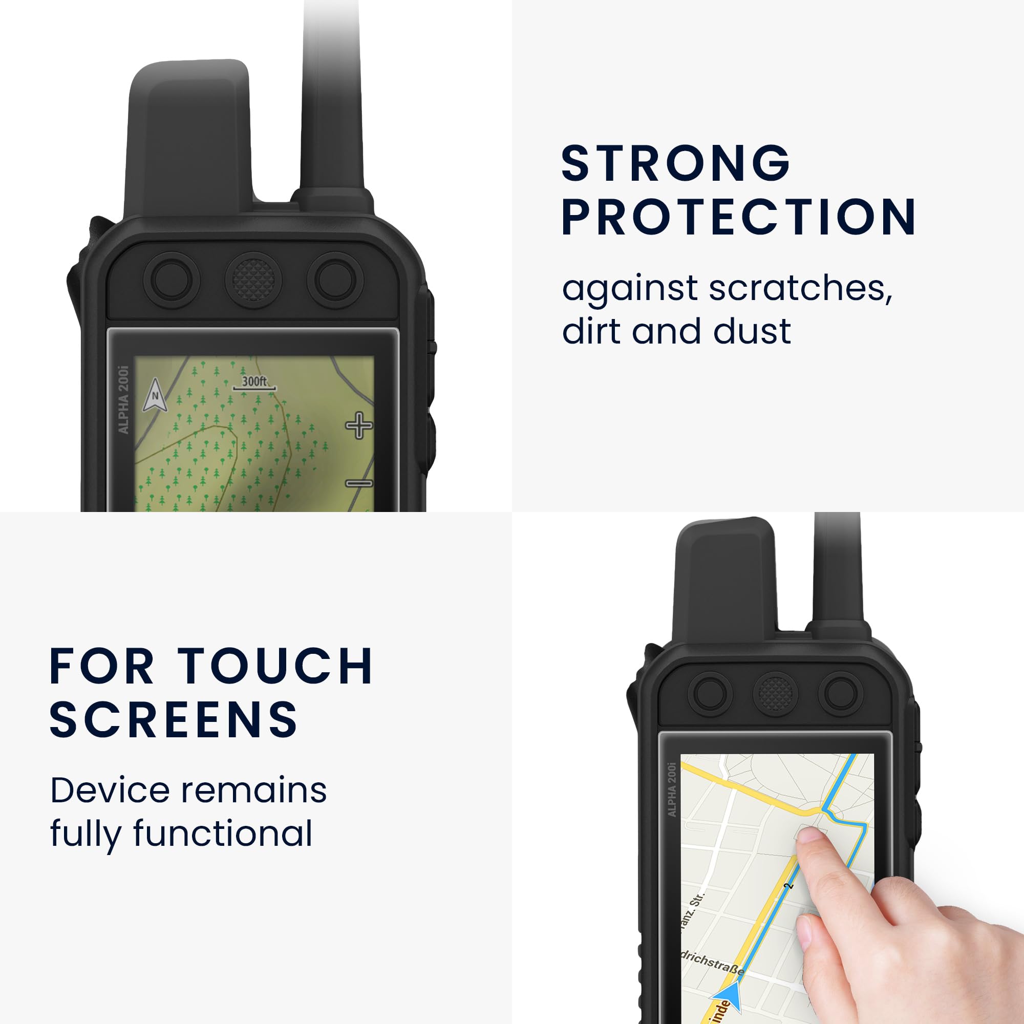 kwmobile Protezione Navigatore GPS Compatibile con Garmin Alpha 200 & 200i / Alpha 300 & 300i Cover Set 2x Pellicola Protettiva Schermo