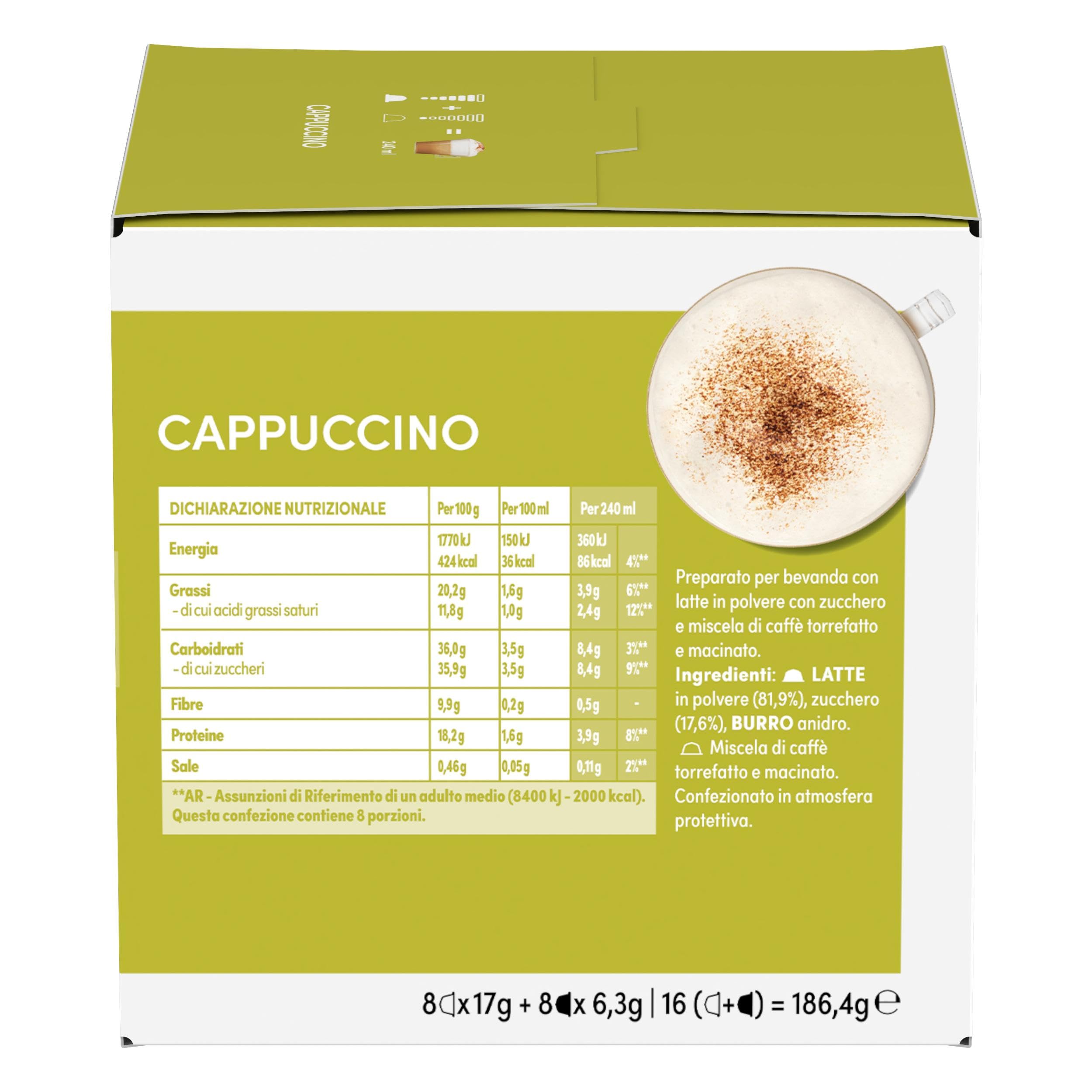NESCAFÉ DOLCE GUSTO Cappuccino Latte e Caffè, 6 Confezioni da 16 Capsule (96 Capsule Compatibili Nescafé Dolce Gusto)