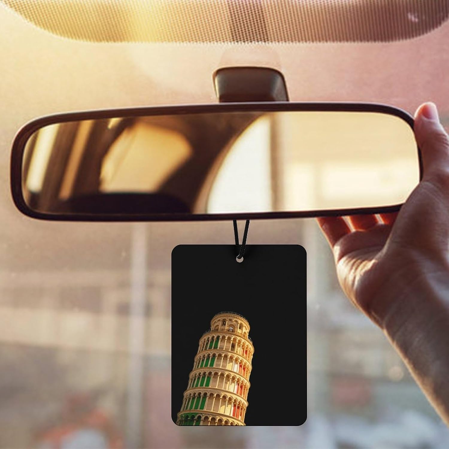 Italy Leaning Tower of Pisa Car Air Freshener Hanging Scented Cards Accessories for Automotive Home Rooms Wardrobe image 5