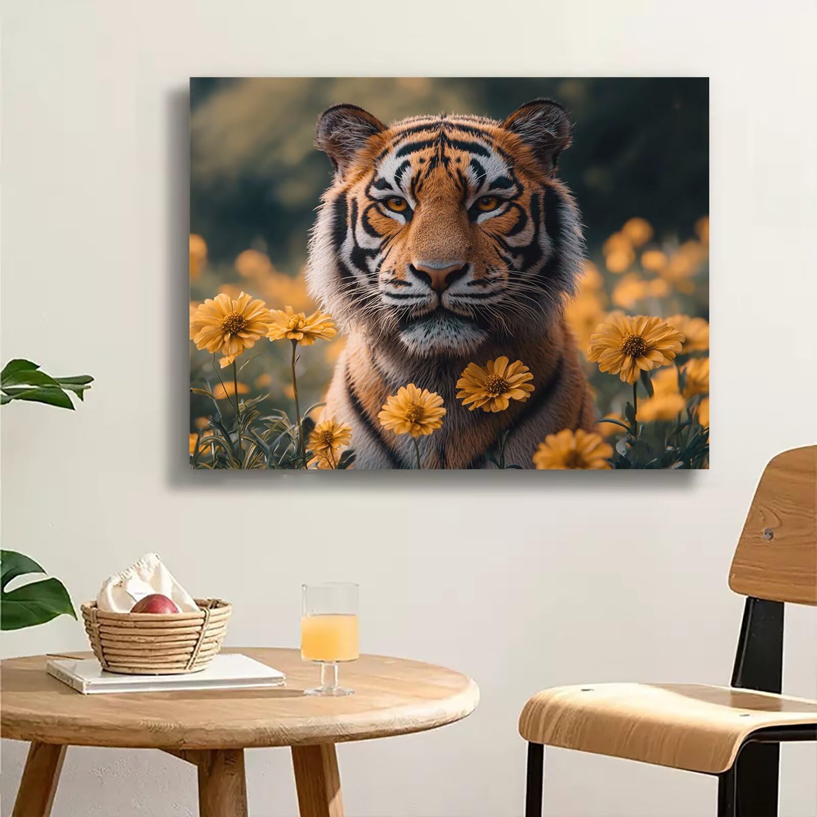 Dipingere con i Numeri Adulti fiore tigre, Quadri da Dipingere Numerati Fai Da Te per Principianti e Adultis, Olio La Pittura di Numeri Kit, Hobby Creativi Adulti, Decorazioni Casa 90x120cm Q3S-16