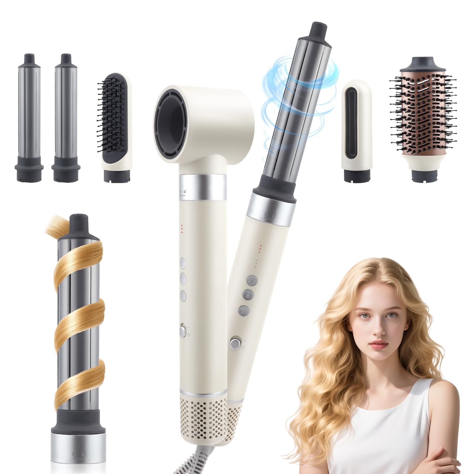 Airbliss Air Styler 6 en 1 Cepillo de Aire Caliente 1400W Iónico Tecnología Coanda