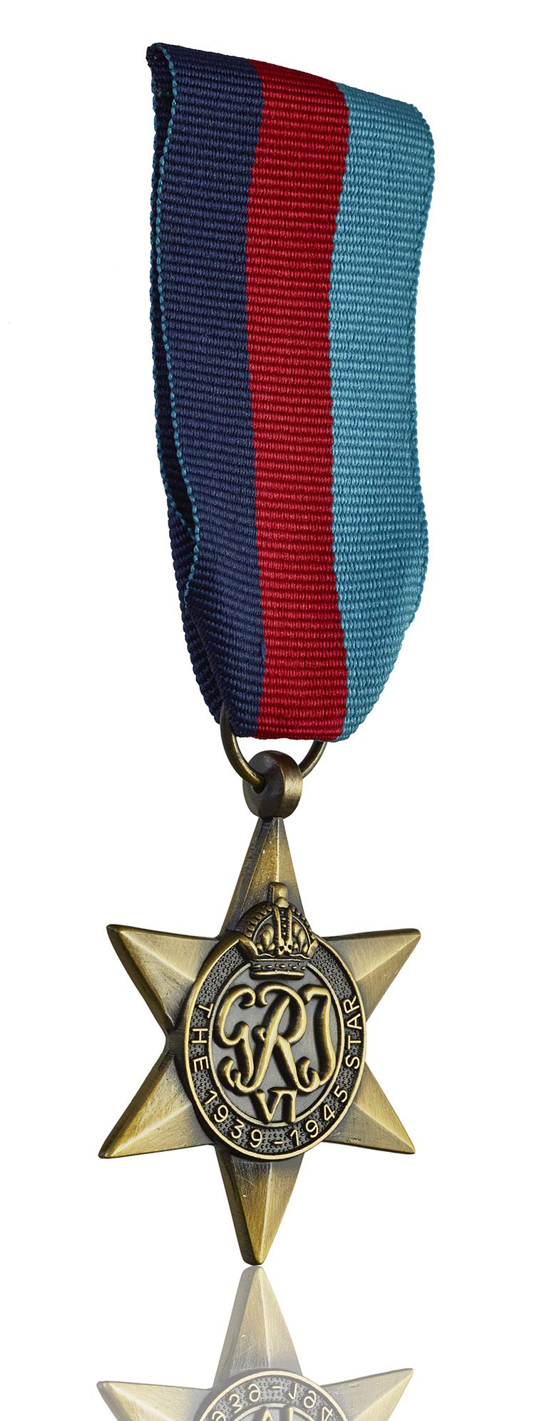The Commemorative Coin Company Miniature 1939-1945 STAR Medal & Ribbon. Campaign Award/Decoration. Second World War WW2. Replica/Reproduction. 5.5cm