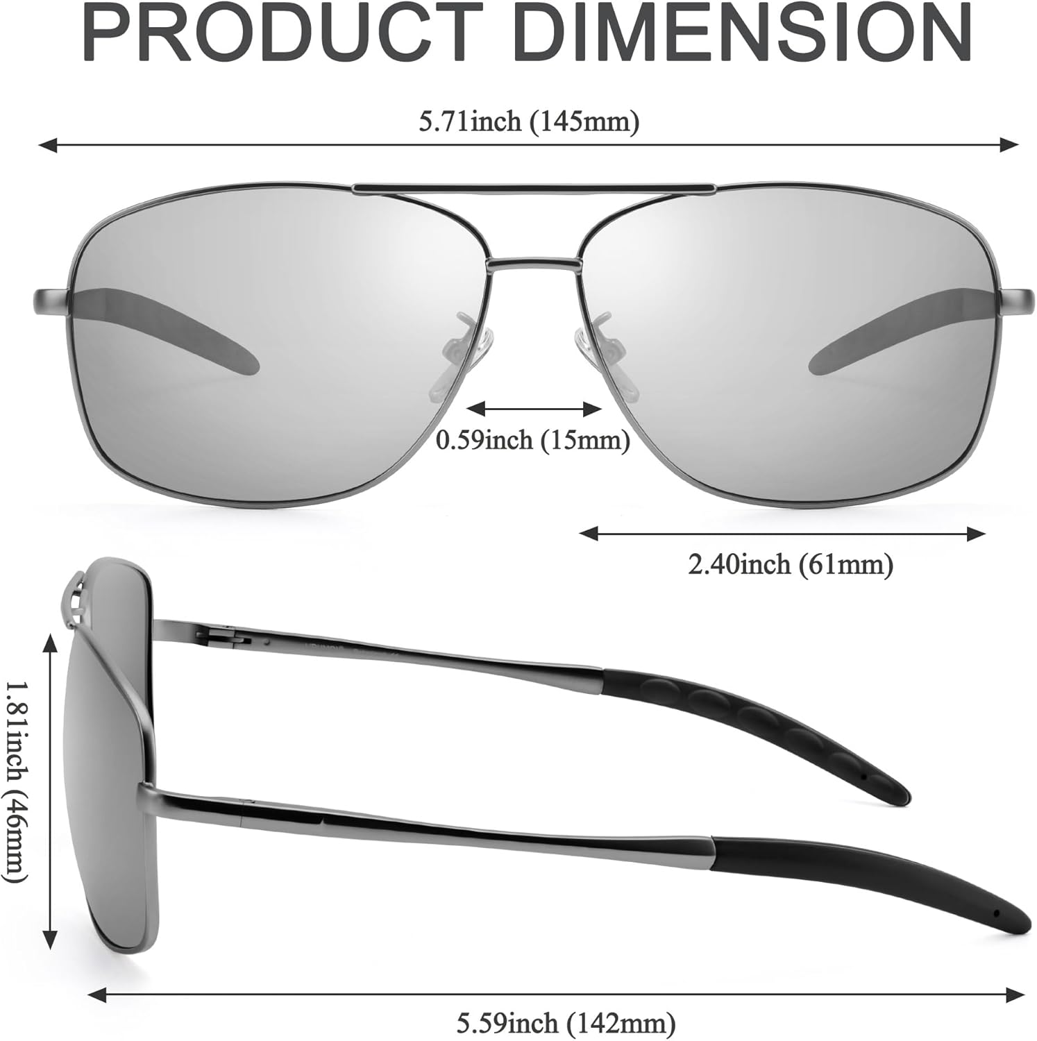 URUMQI Polarized Aviator Sunglasses for Men Women,UV400 Protection Lens, Ultra Lightweight Pilot Sun Glasses for Driving Golf - Image 5