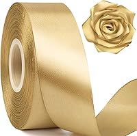 Vista 17 de Cinta de satén marfil de 1-1/2 pulgadas de ancho, cinta de tela de poliéster sólido de 50 yardas para hacer rosas, día de la madre, envoltura