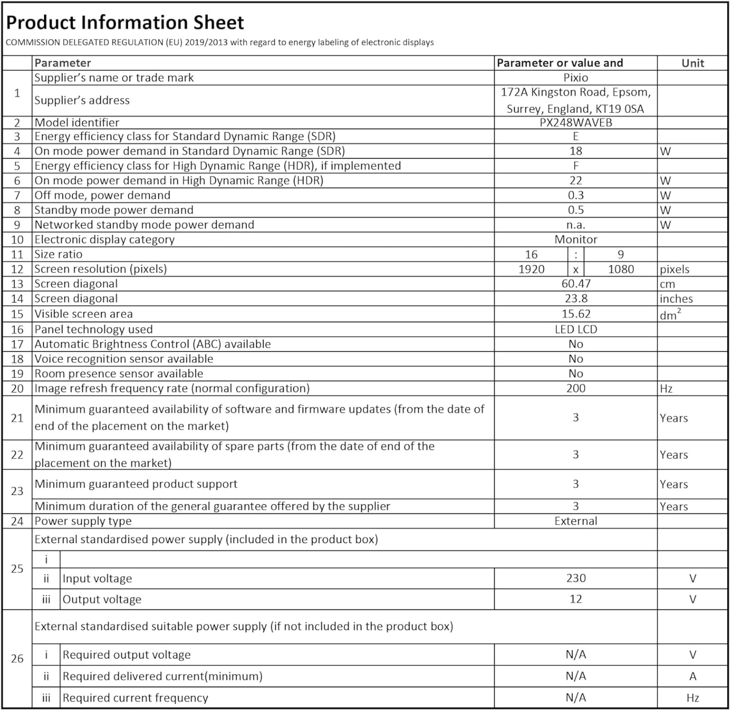 Pixio PX248 Wave Blue 24 inch 200Hz Refresh Rate FHD 1080p Resolution Fast IPS Panel 1ms GTG Response Time Built-in Speakers Gaming Monitor with Adaptive Sync