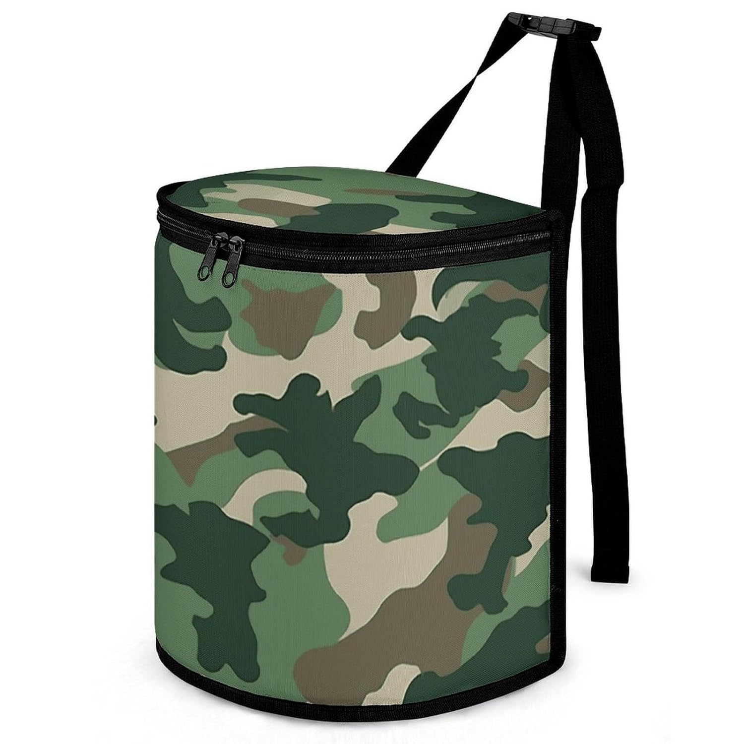 MUSM Leakproof Car Trash Can 2.5 Gallon, Durable Automotive Garbage Bag with Waterproof Liner, Camouflage Green Trash Bag for Car, Truck, RV & Bathroom