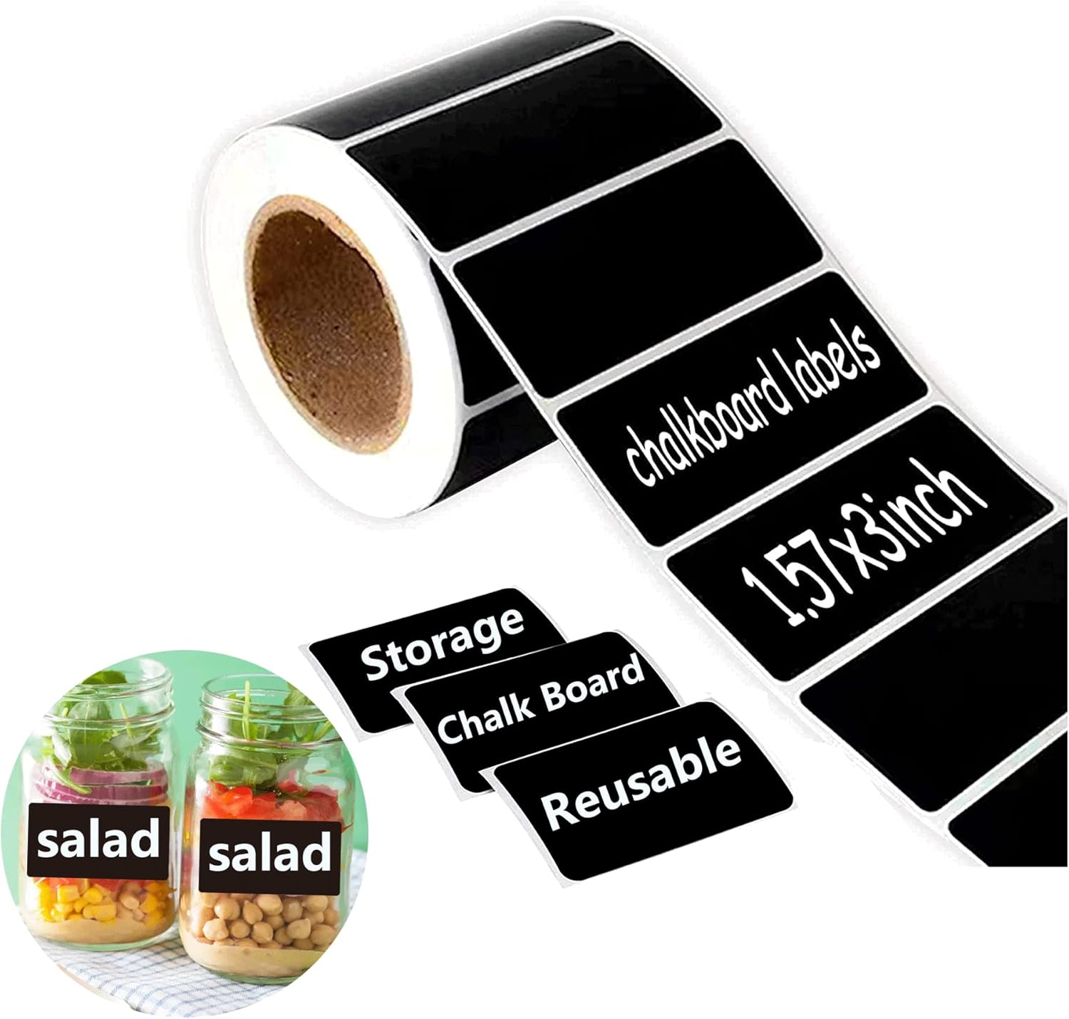 Ilauke 150 Waterproof Chalkboard Labels Reusable Blackboard Stickers On