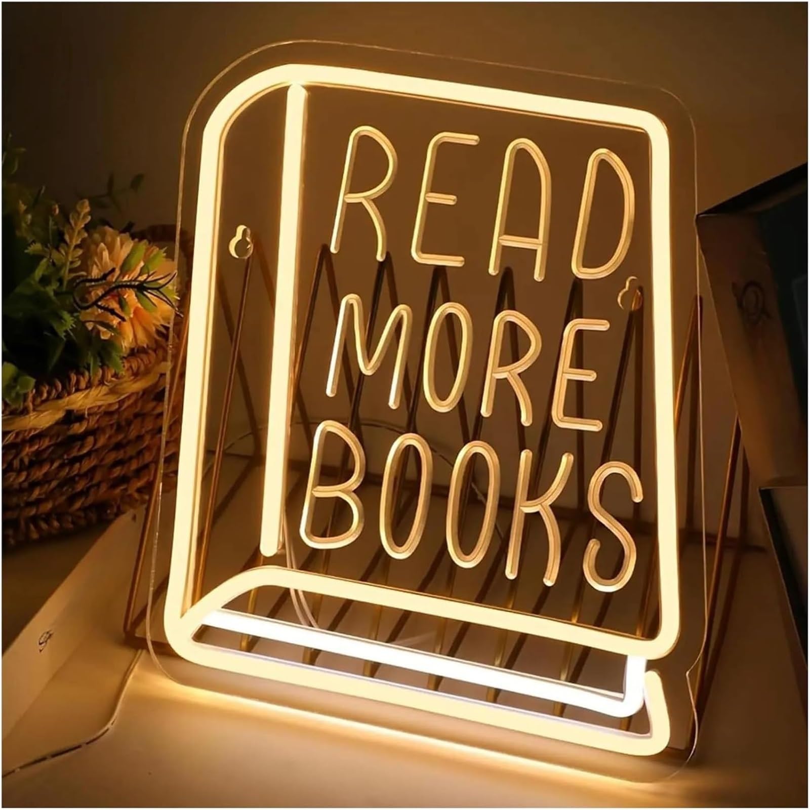Regalo creativo per insegne al neon Insegna al neon decorativa leggere più libri Luce a LED sala studio Aula Biblioteca Incoraggia persone ad amare lettura