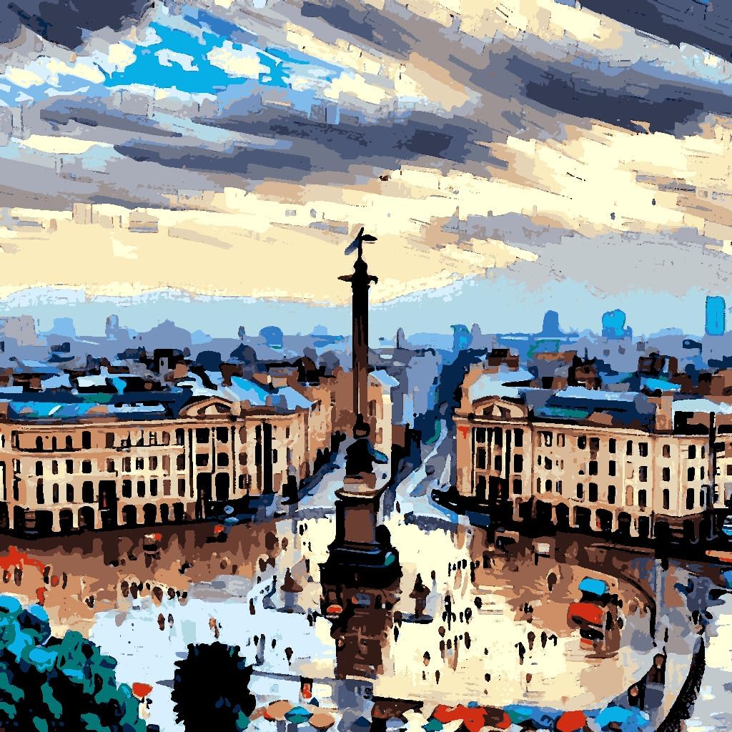 Trafalgar Square, London (6) - Van-Go Paint-by-Number Kit 50x50cm no Frame