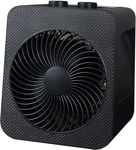 Ventilador y calentador 2 en 1, calentador de escritorio portátil con función de enfriamiento, 2 ajustes de calefacción, 2 velocidades de