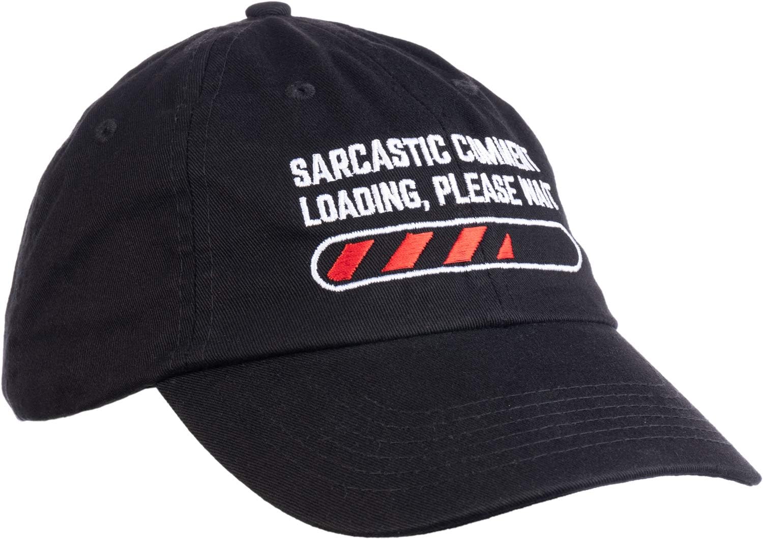 Ann Arbor T-shirt Co. Sarcastic Comment Loading Please Wait Funny Sarcasm Humor for Men Women Baseball Cap Dad Hat Black - Image 2